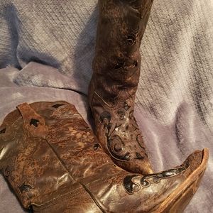 WOMEN'S CORRAL COWBOY BOOTS BLACK INLAY